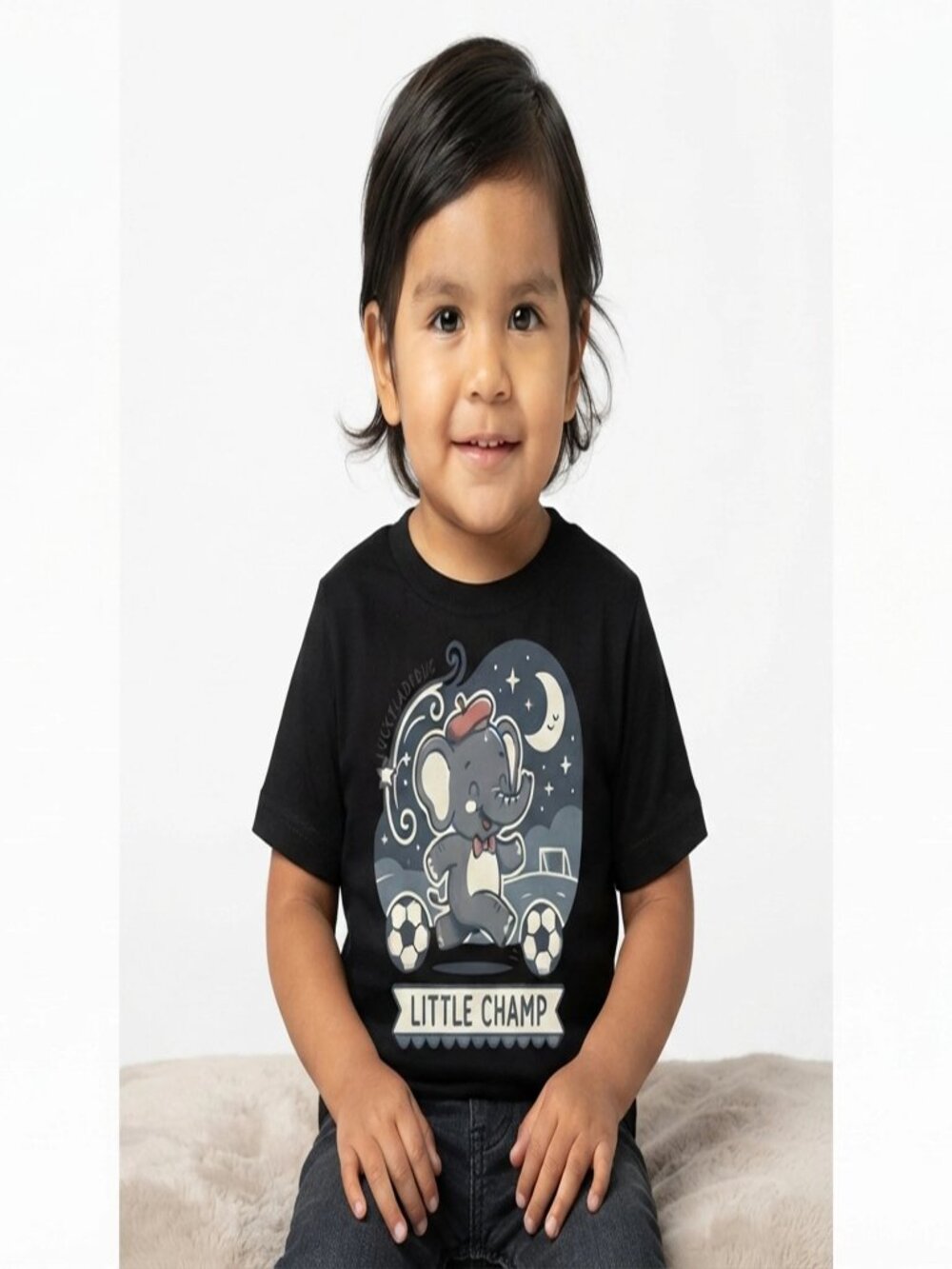 Cute Elephant Soccer Baby T-Shirt - LITTLE CHAMP